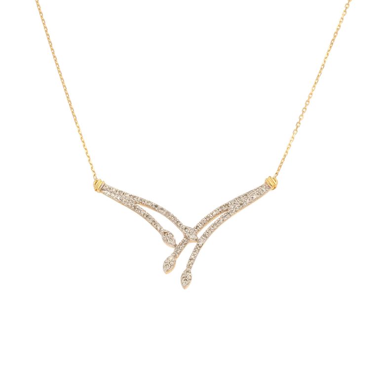 Collier diamants 0.21 carat 2 ors 3.31g Comme neuf -  reconditionné disponible sur Gemme Les Bijoux